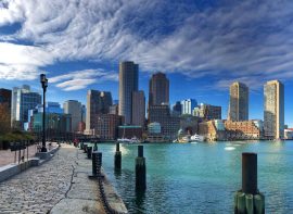 a view of a city from across the water