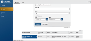 Note. California Secretary of State business entity search results for American Company Inc. Adapted from California Secretary of State (2022). https://bizfileonline.sos.ca.gov